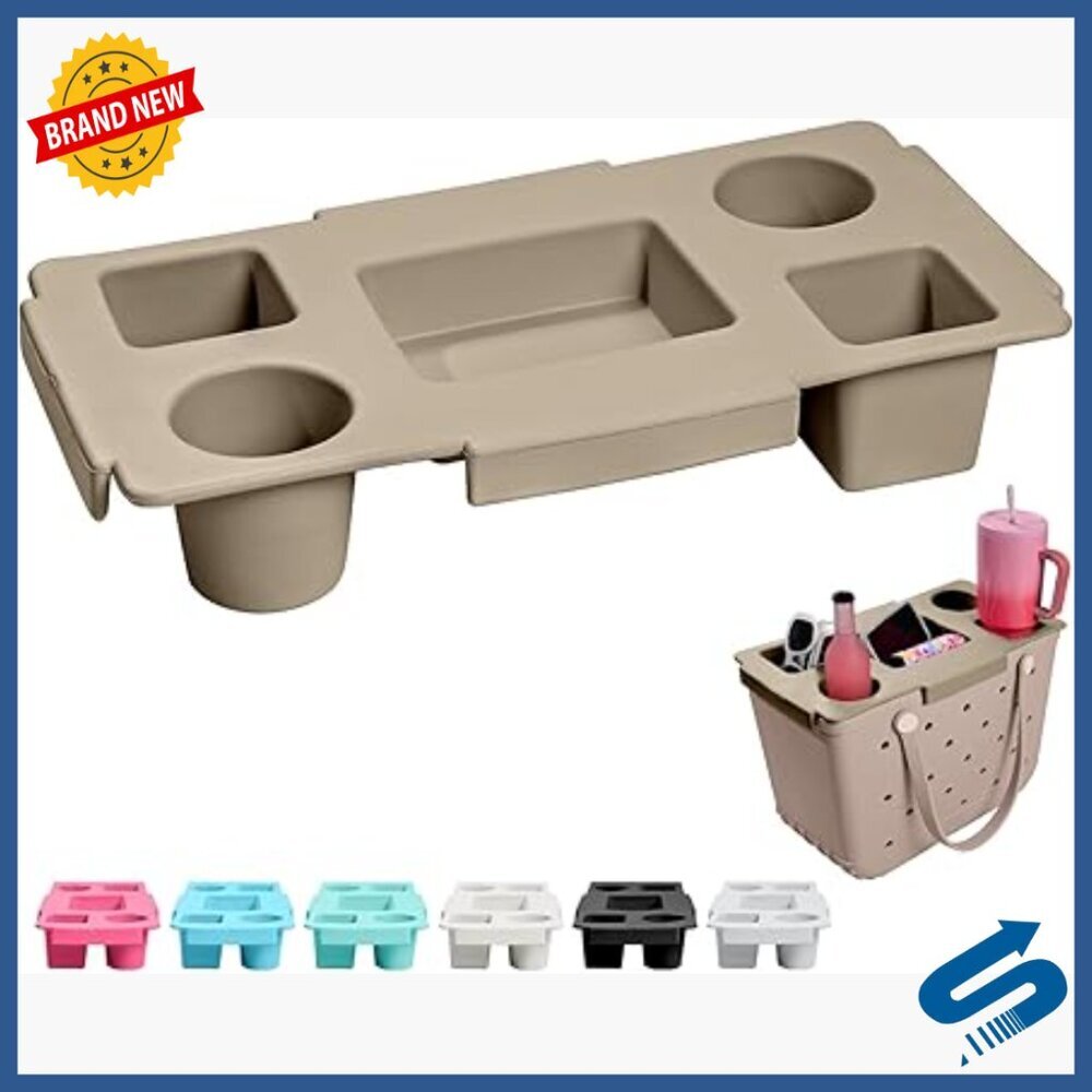 Waterproof EVA Tote Topper Tray with Cup Holder for Bogg Bag Large